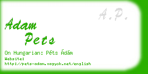 adam pets business card